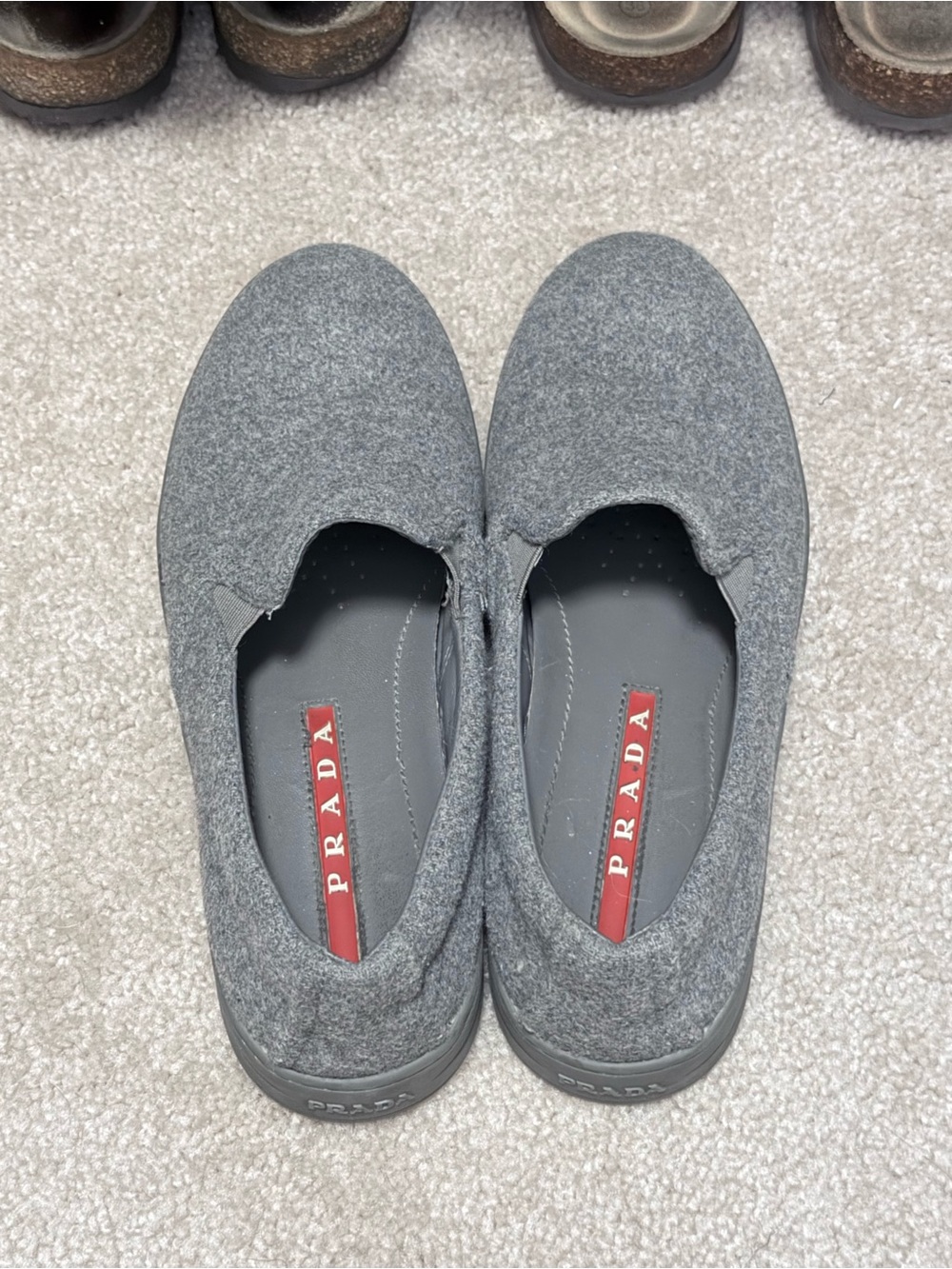 Prada Ardesia Wool Slip On Sneakers Size 5.5-6/36 - Picture 8 of 10